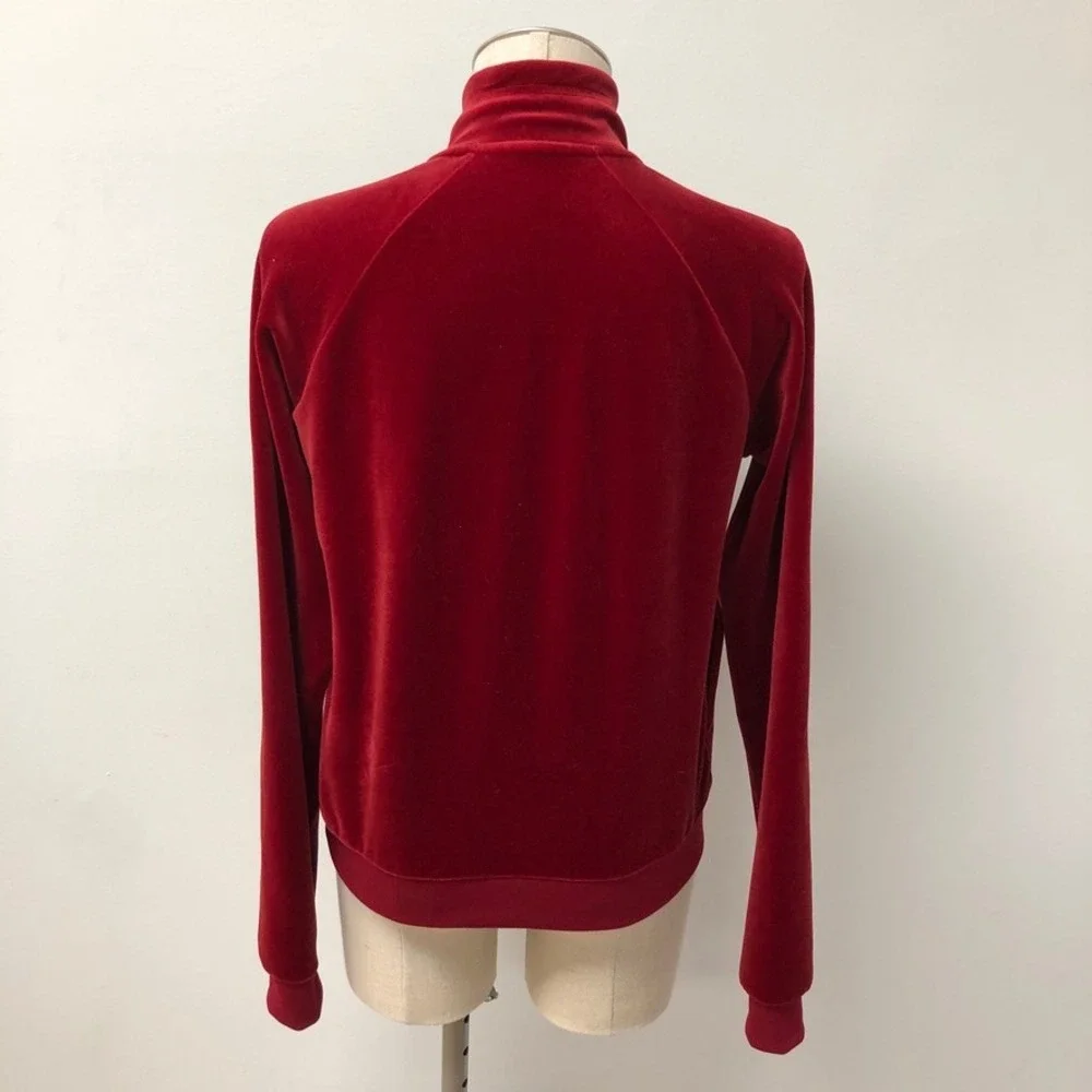 Nike Pullover Womens‎ Small Red Gold Velour Quarter Zip Retro Sporty Streetwear